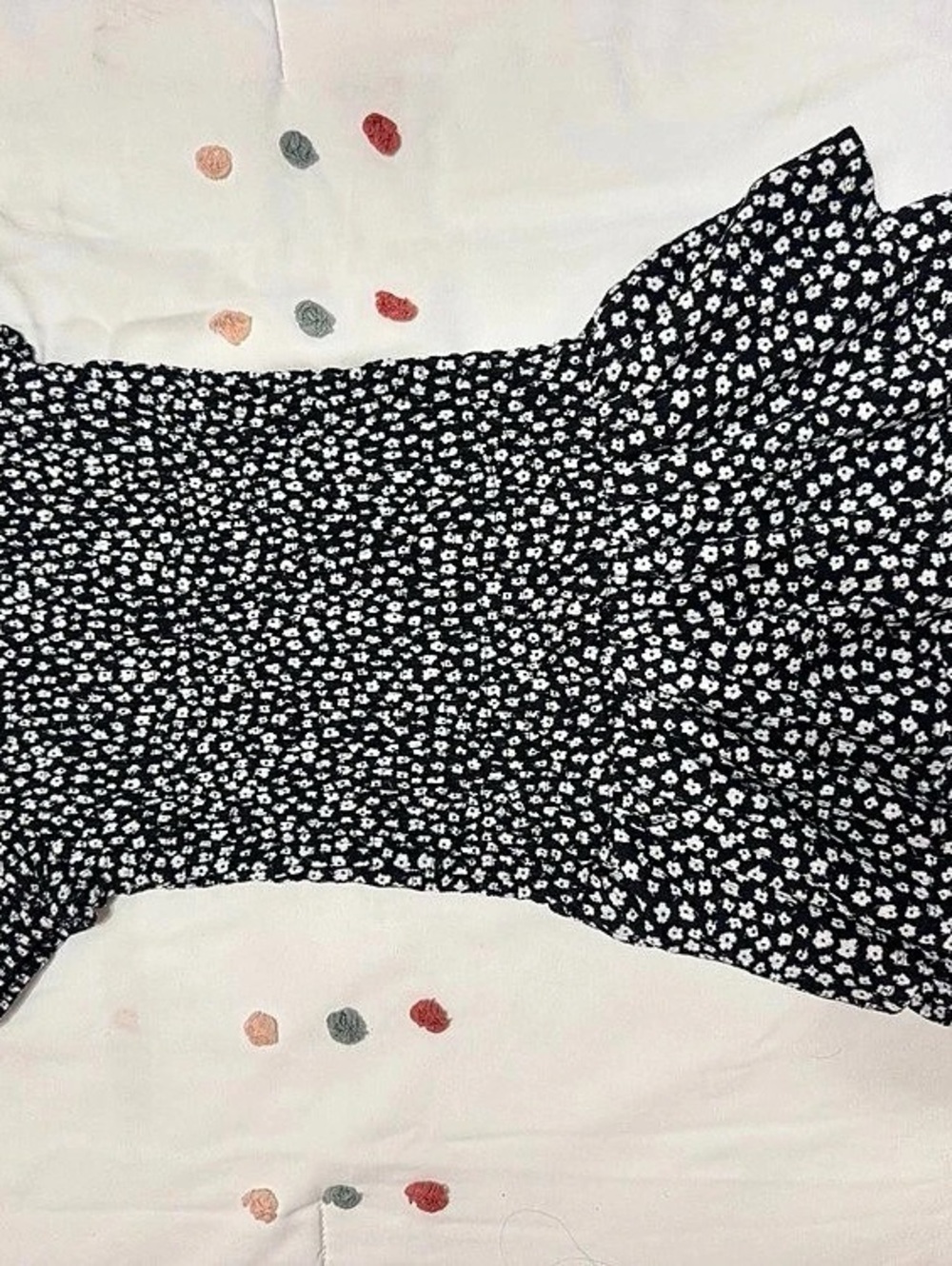 Floral Mini Dress in Black & White Like New